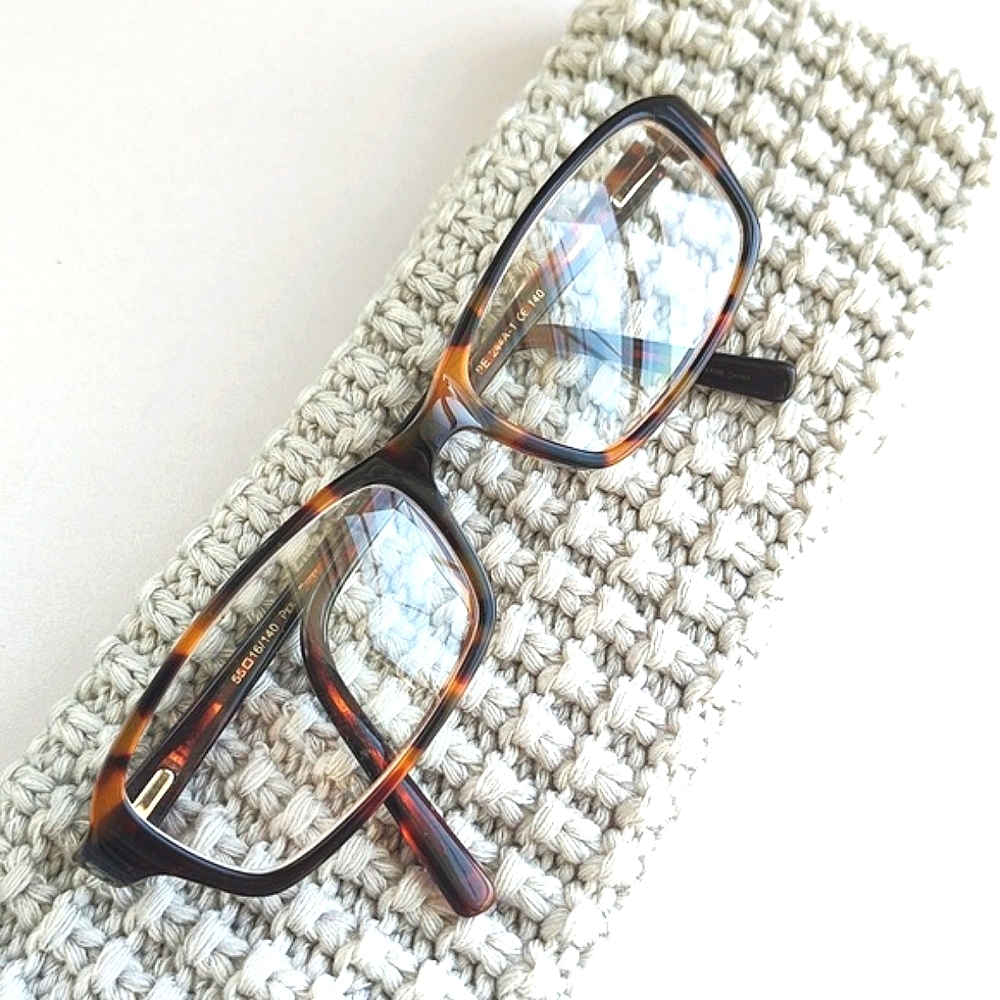 Perry Ellis Vintage Tortoise Shell Rectangle Glasses 55-16-140
